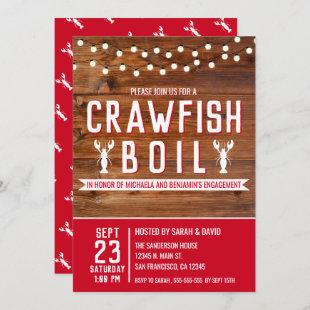 Crawfish Boil Red Engagement Party Invitation