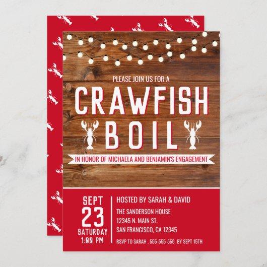 Crawfish Boil Red Engagement Party Invitation
