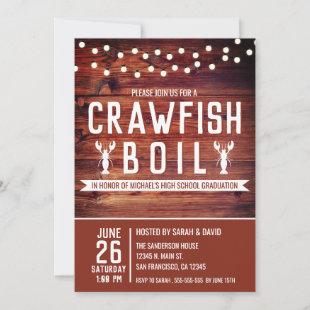 Crawfish Boil Seafood Graduation Party Invitation