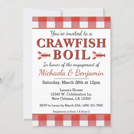 Crawfish Boil Seafood Party Picnic Engagement Invitation