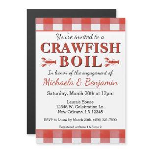 Crawfish Boil Seafood Party Picnic Engagement Magnetic Invitation