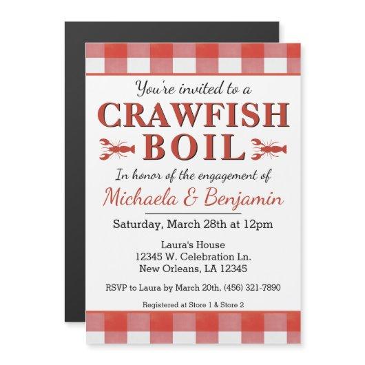 Crawfish Boil Seafood Party Picnic Engagement Magnetic Invitation