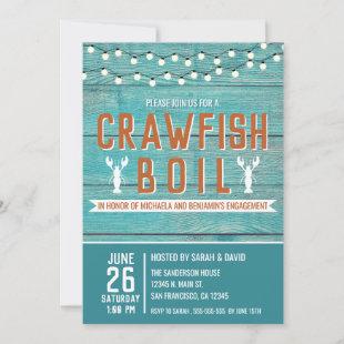 Crawfish Boil Special Event Blue Engagement Party Invitation