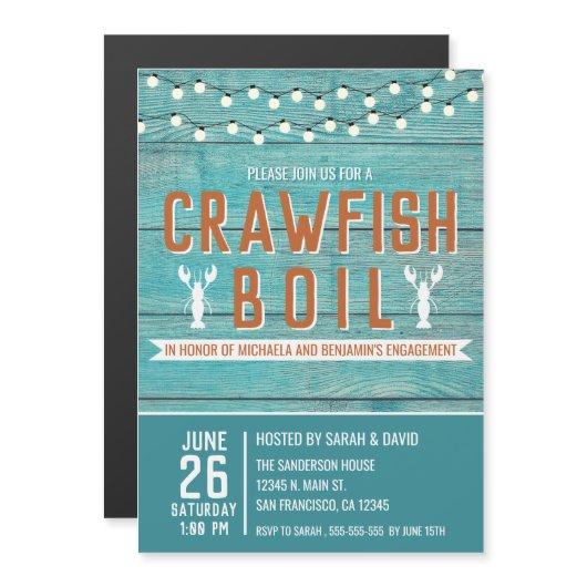 Crawfish Boil Special Event Blue Engagement Party Magnetic Invitation