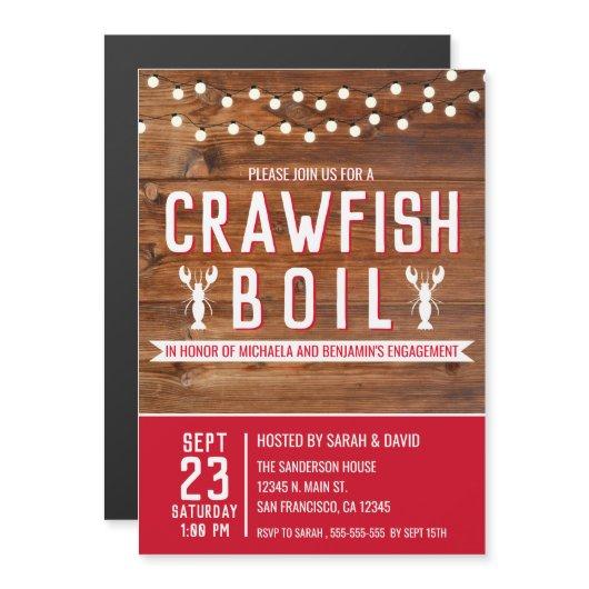 Crawfish Boil Special Event Engagement Party Magnetic Invitation