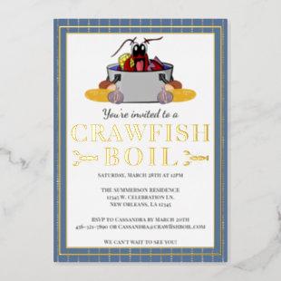 Crawfish Boil Summer Seafood Barbecue Party Foil Invitation