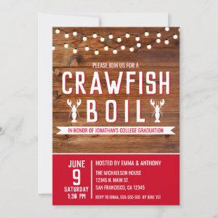 Crawfish Boil University College Graduation Party Invitation