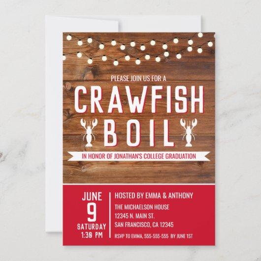 Crawfish Boil University College Graduation Party Invitation