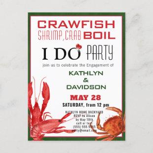 Crawfish Seafood Boil Engagement Party Invitation Postcard