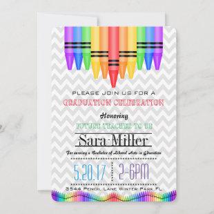 Crayola Rainbow Teacher Graduation Invitation