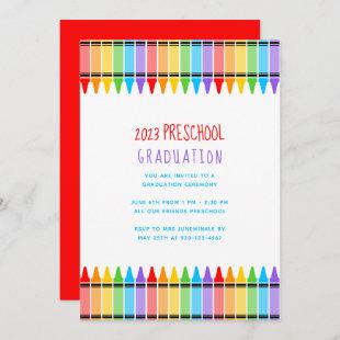 Crayons Preschool Graduation Invitation