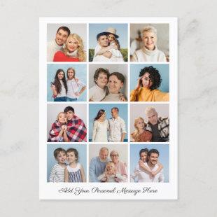 Create Your Own 12 Photo Collage Add Your Greeting Postcard