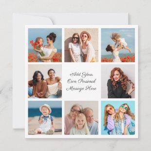 Create Your Own 8 Photo Collage Add Your Greeting Invitation