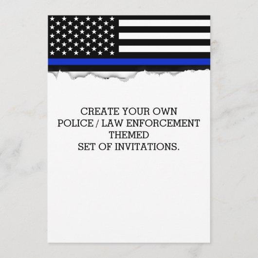Create Your Own Police Flag Torn Out Look Custom Invitation