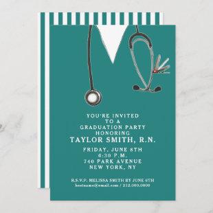 Creative nursing school graduation party invitation