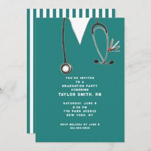 Creative nursing school graduation party invitation