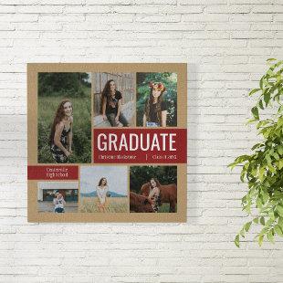 Crimson & Gold 6 Photo Graduation Poster