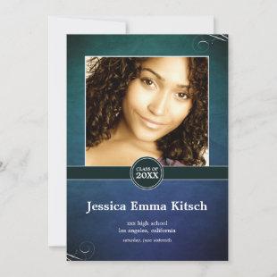 Crushed Peacock Double-Sided Graduation Card