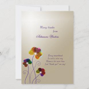 Crystal Pansies Thank You Notecards
