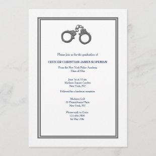 Cuffs Police Officer Graduation Invitation