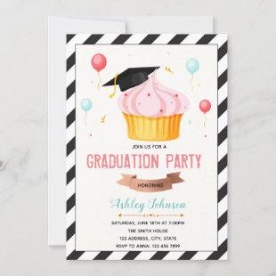 Cupcake Theme graduation invite