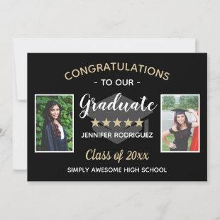 Custom 2 Photo Congratulations Graduate Graduation Announcement
