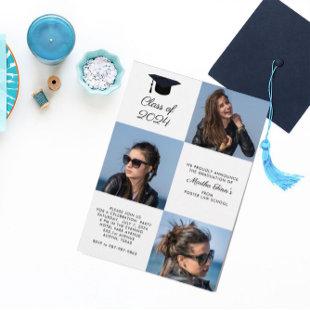Custom 3 Photo Collage Class Graduation Invitation