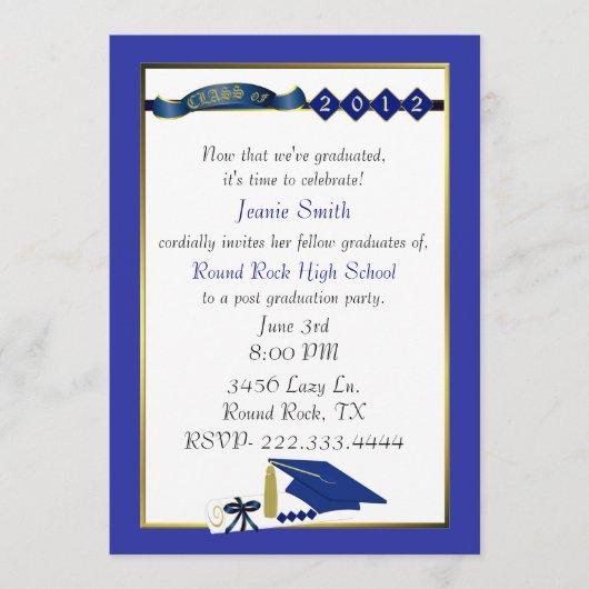 Custom Blue Graduation Party Invitation
