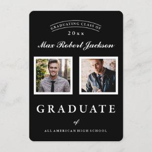 Custom Color 2 Photo Graduation Invitation