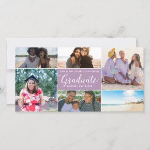Custom Color Graduate Photo Collage Announcement
