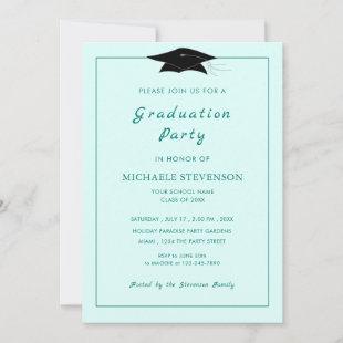 Custom Colors Elegant Graduation Party Invitation