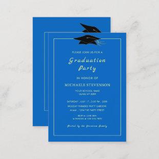 Custom Colors Modern Design Grad Party Invitations