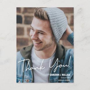 Custom Graduate with Photo THANK YOU Announcement Postcard