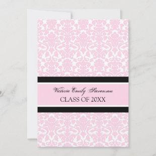 Custom Graduation Party Invitation Card Pink