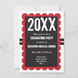 Custom Graduation Party Invitations Black and Red