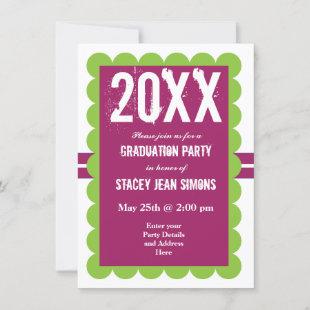 Custom Graduation Party Invitations Purple Lime