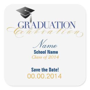 Custom Graduation Save the Date Stickers! Square Sticker