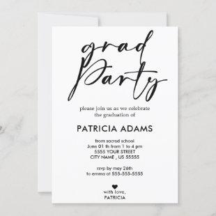 Custom Insert | Elegant minimalist grad Party  Invitation