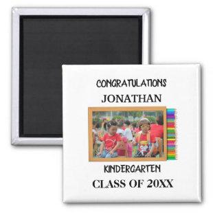 Custom kindergarten graduate chalkboard photo magnet