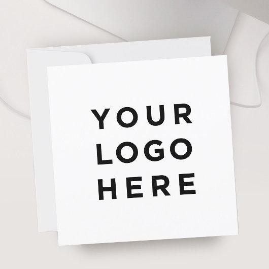 Custom logo and text modern square invitation card