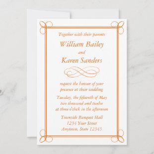 Custom Medium Orange Invitation - Scroll Design