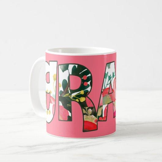Custom Name Modern Floral Graduation Gift  Coffee Mug