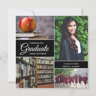 Custom photo collage graduation class of 2024 announcement