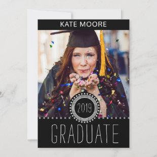 Custom Photo Grad Cap And Gown Party Invitation