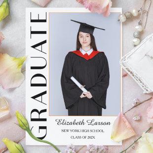 Custom Photo Modern Elegant Senior Graduation Invitation