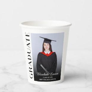 Custom Photo Modern Elegant Senior Graduation Part Paper Cups