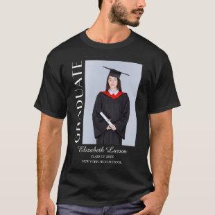 Custom Photo Modern Elegant Senior Graduation Part T-Shirt