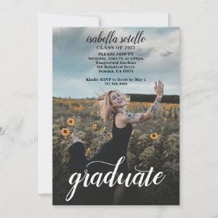 Custom Photo Sunflowers Floral Graduation Party In Invitation