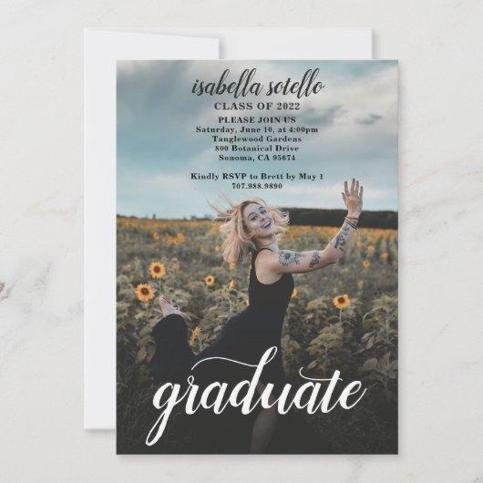 Custom Photo Sunflowers Floral Graduation Party In Invitation