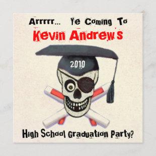 Custom Pirate Graduate Graduation Party Invitation